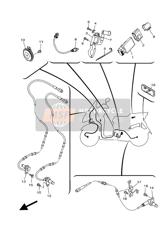 Yamaha MW125A 2015 Elettrico 2 per un 2015 Yamaha MW125A